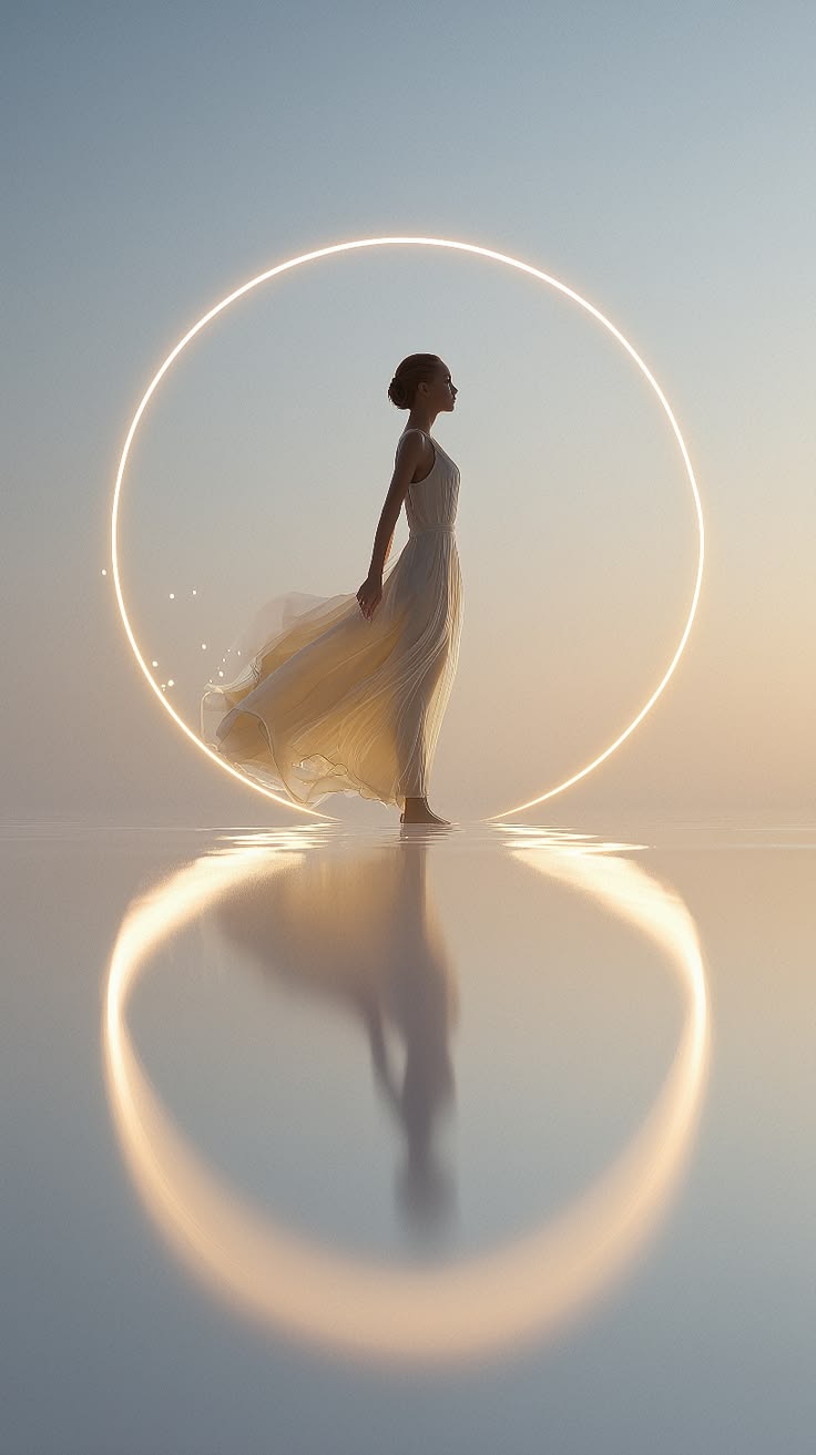 Femme dans un cercle de lumière illustrant les cercles de femmes